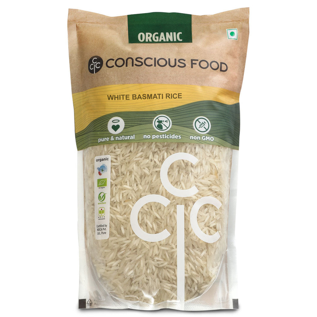 Conscious Food White Basmati Rice - 1 kg - Veeha Foods