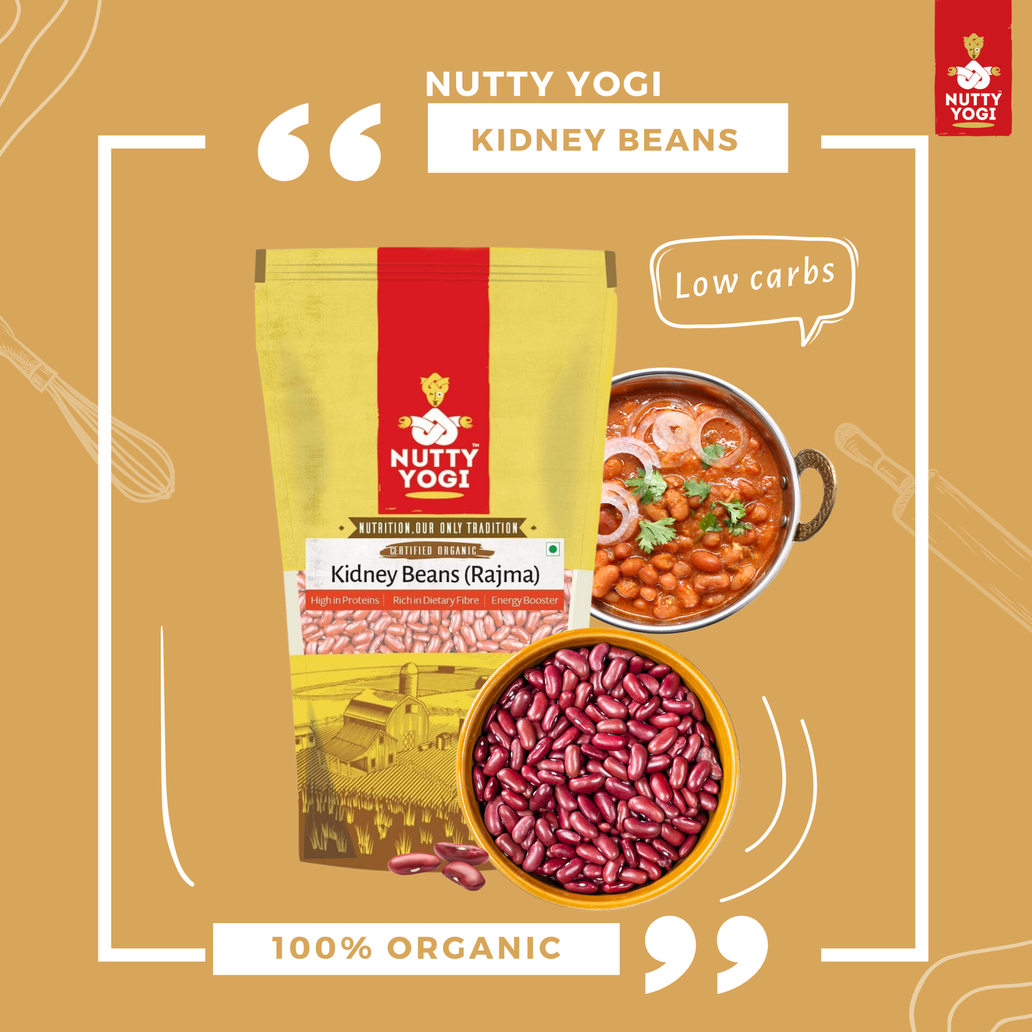 Nutty Yogi Organic Kidney Beans (Rajma)