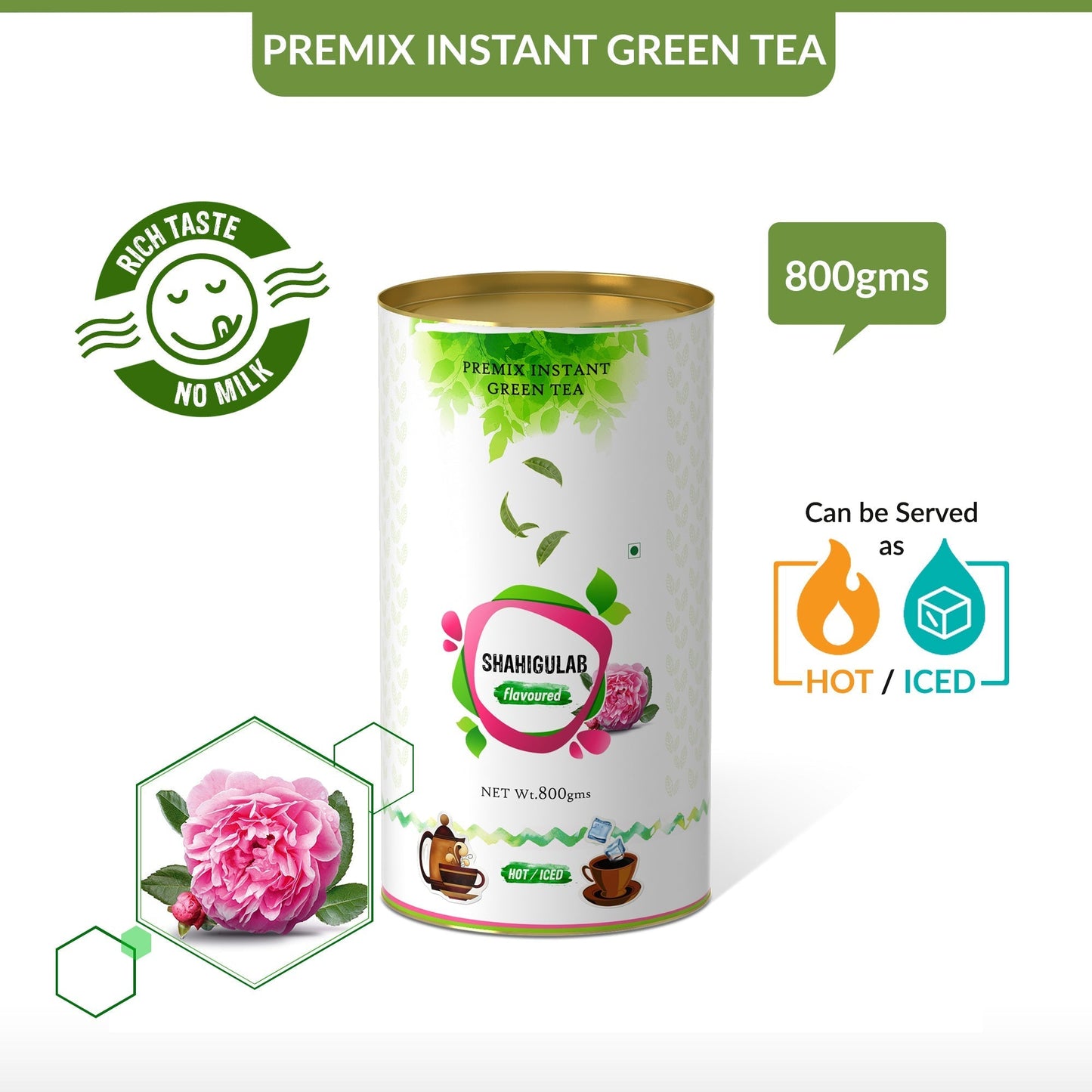 Shahigulab Flavored Instant Green Tea