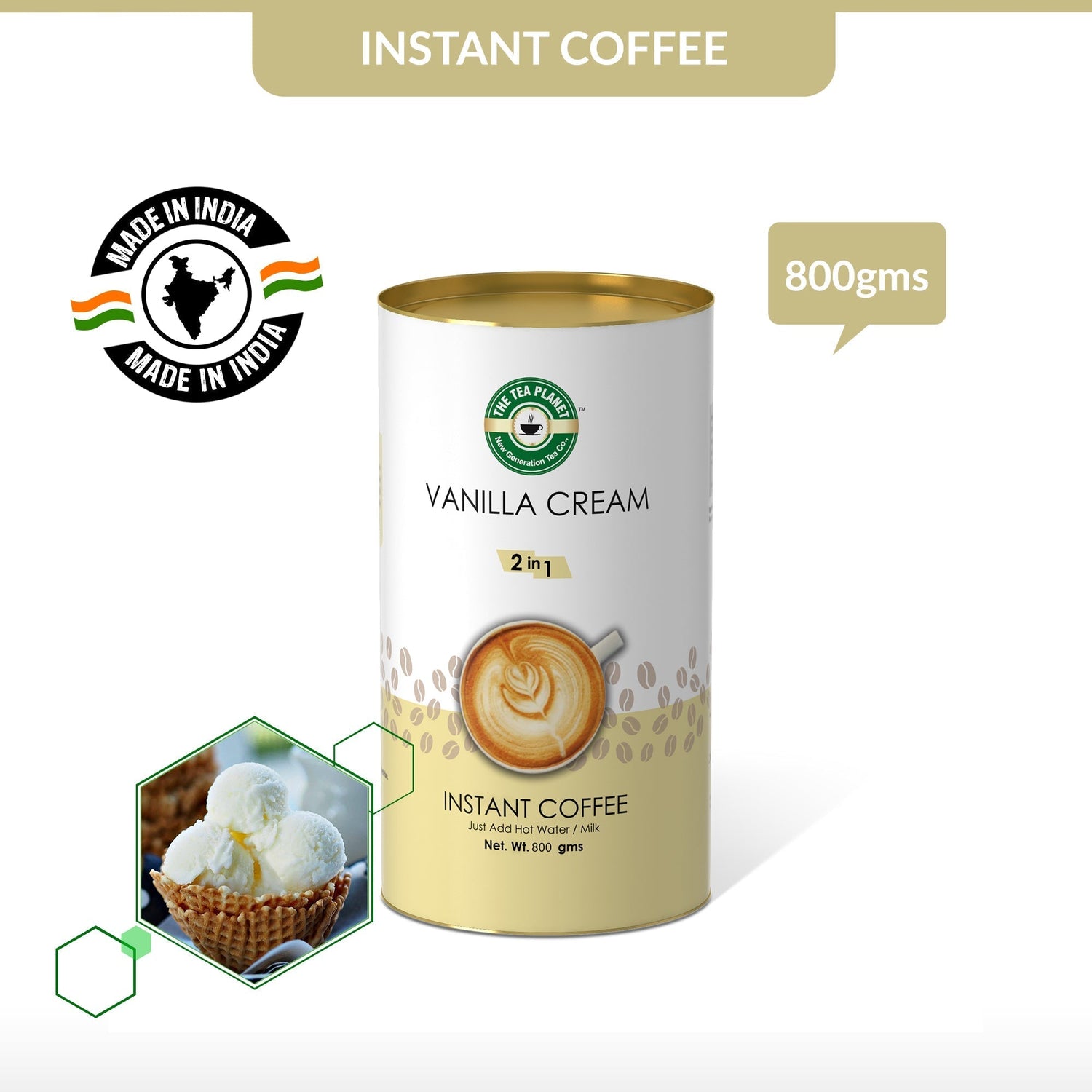 Vanilla Cream Instant Coffee Premix (2 in 1)