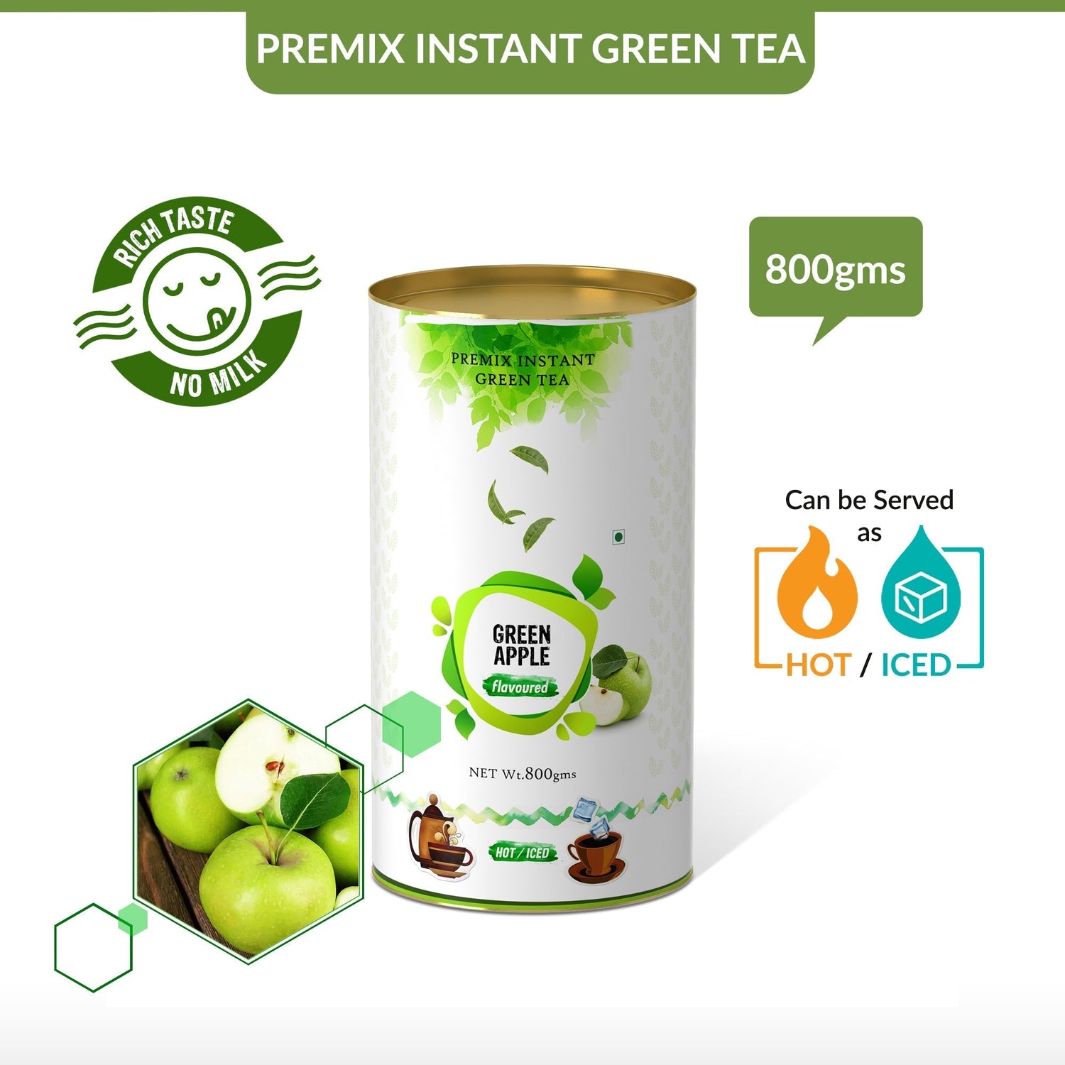 Green Apple Flavored Instant Green Tea