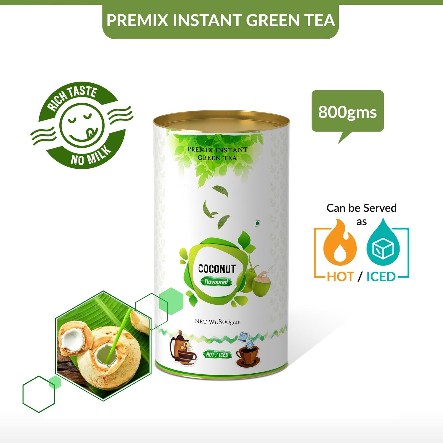 Coconut Flavored Instant Green Tea