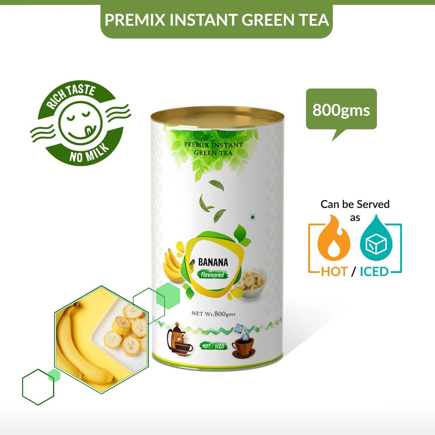 Banana Flavored Instant Green Tea