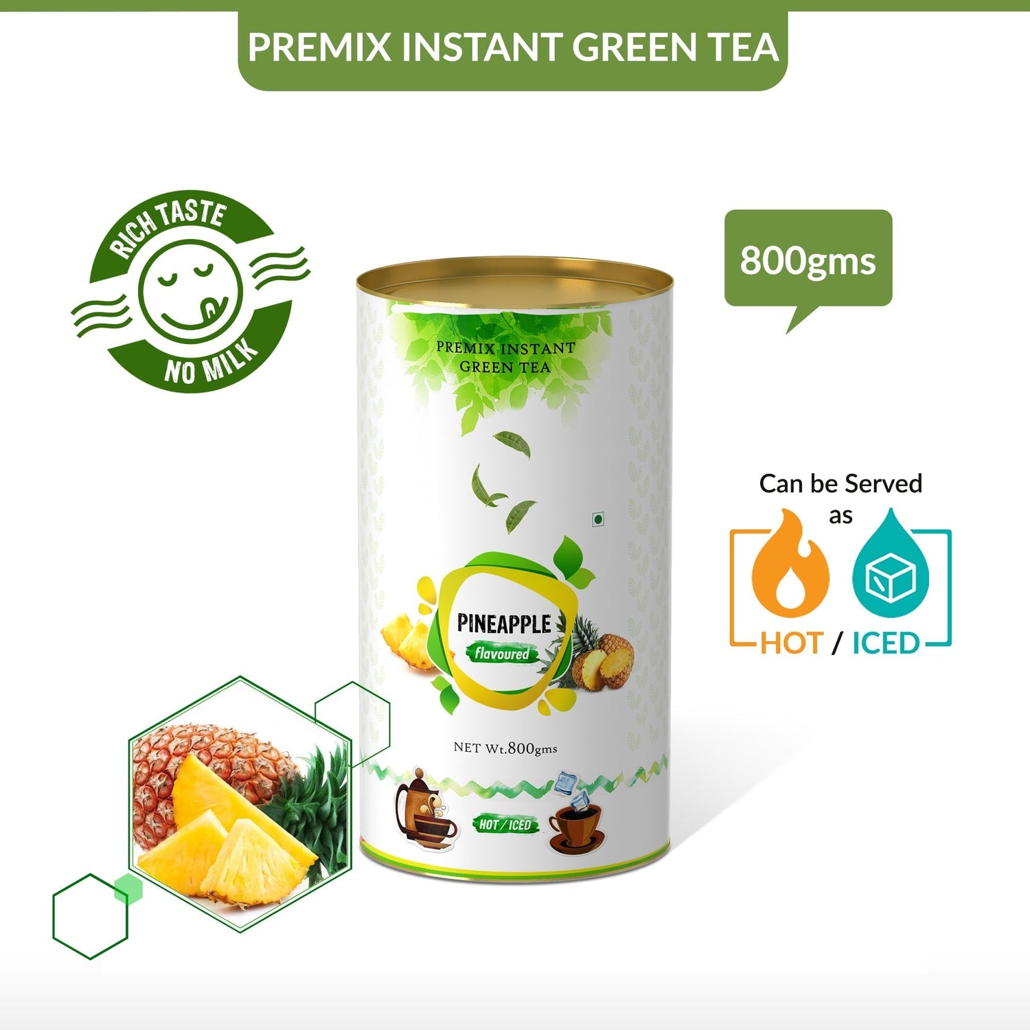 Pineapple Flavored Instant Green Tea