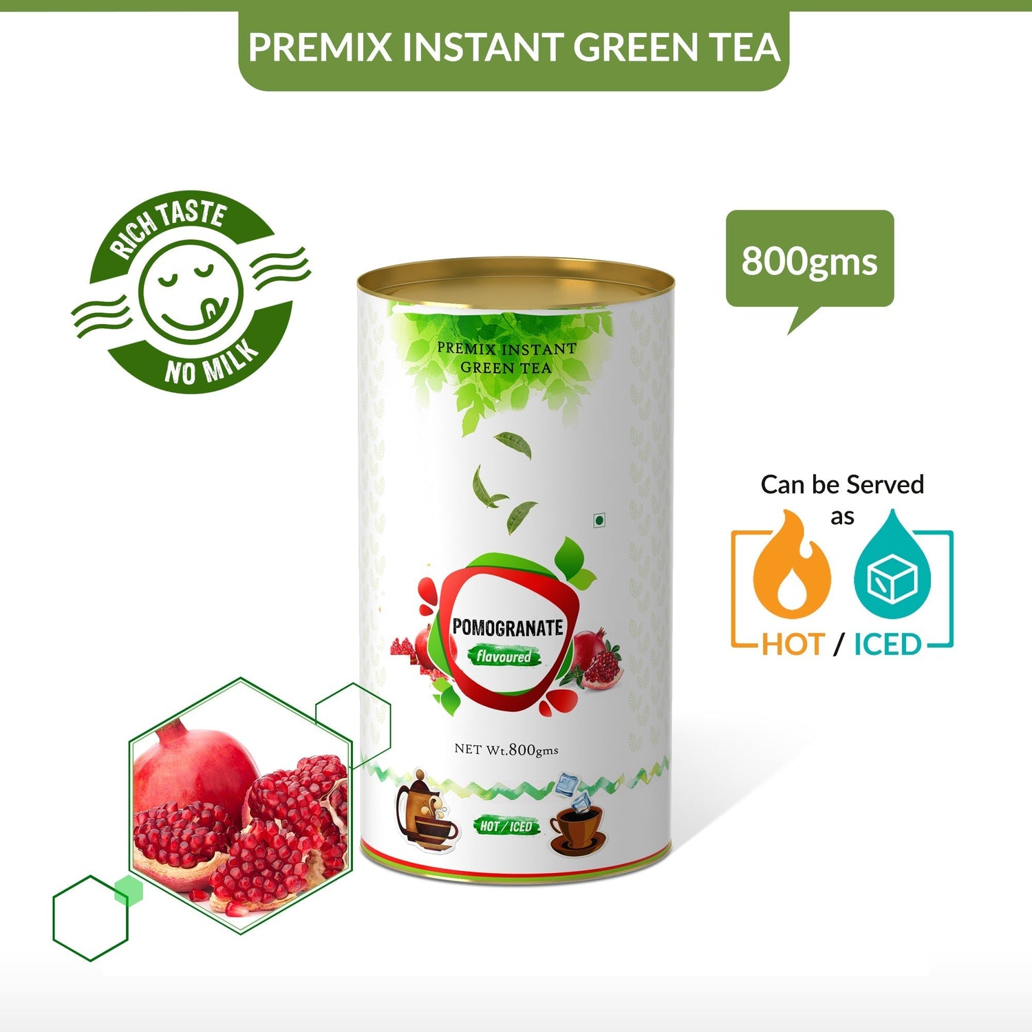 Pomegranate Flavored Instant Green Tea