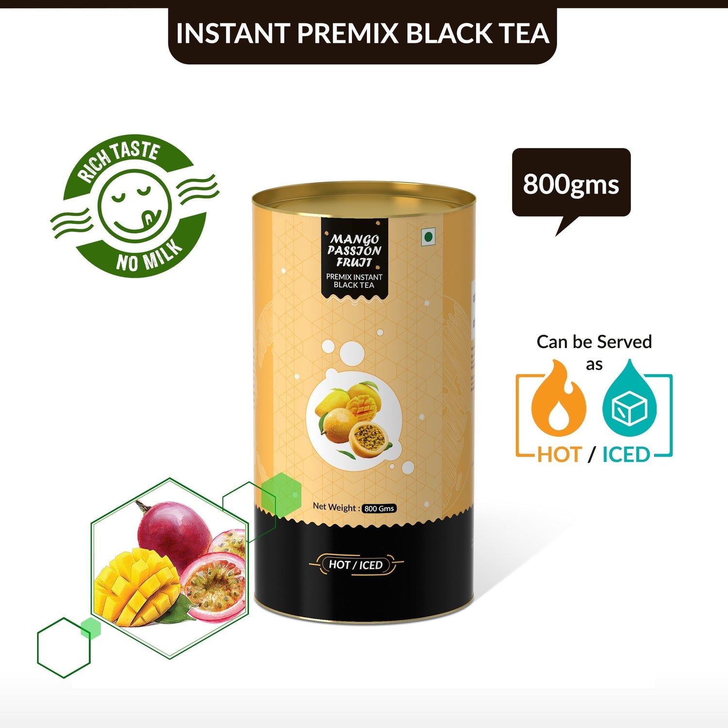 Mango Passion Fruit Flavored Instant Black Tea