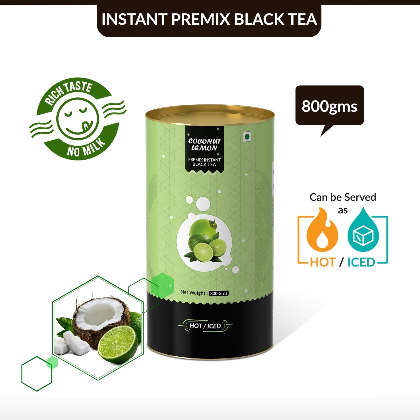 Coconut Lemon Flavored Instant Black Tea