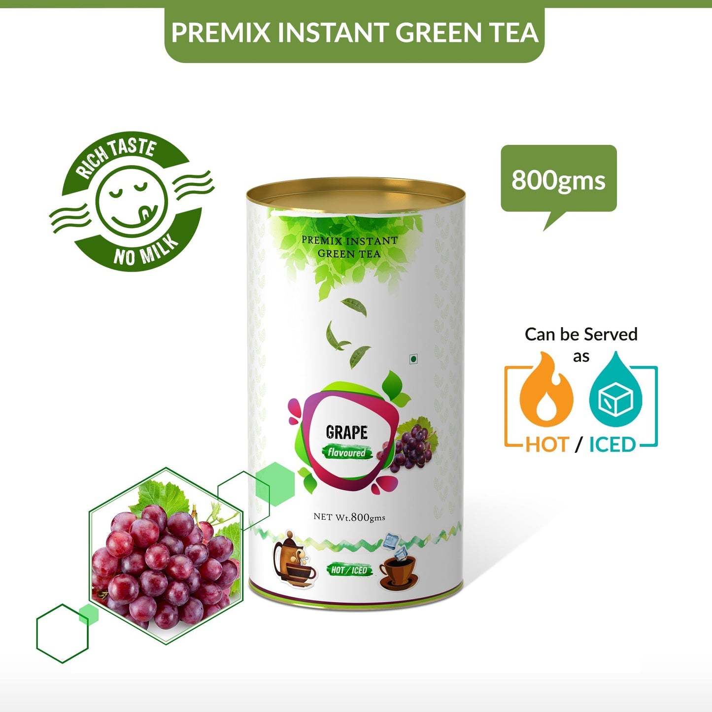 Grape Flavored Instant Green Tea