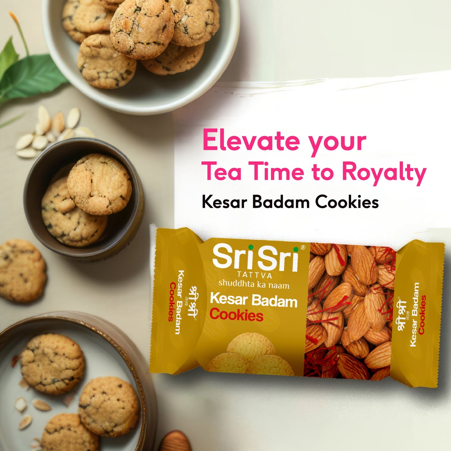 Kesar Badam Cookies, 50 g (Pack of 4)