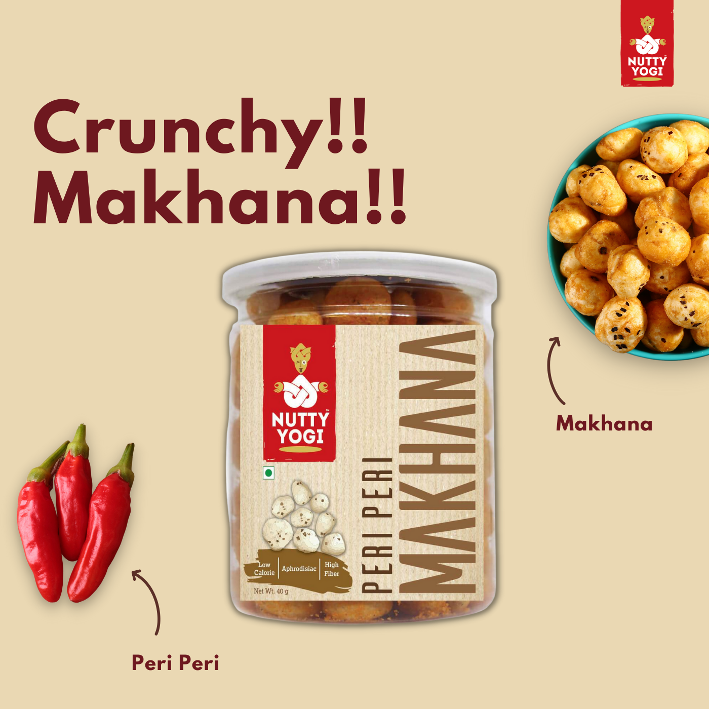 Nutty Yogi Peri Peri Makhana 40g