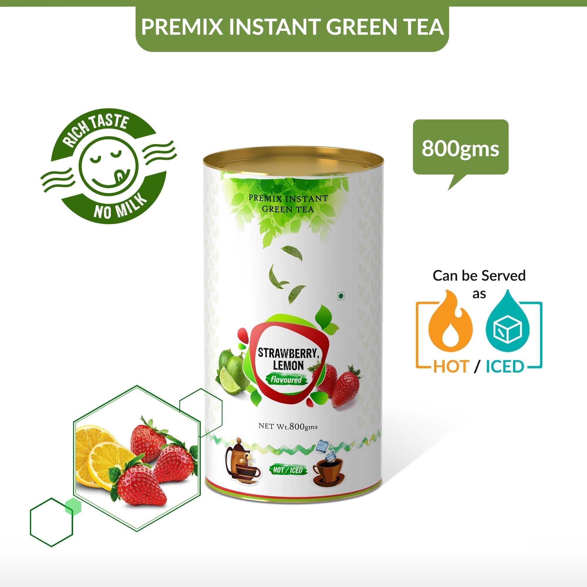 Strawberry Lemon Flavored Instant Green Tea