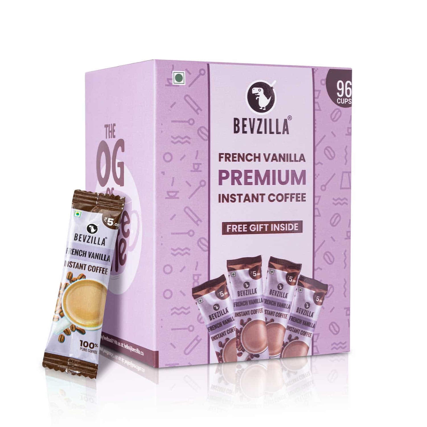 96 French Vanilla Coffee Sachets Box (Free Coffee Sachet Inside)