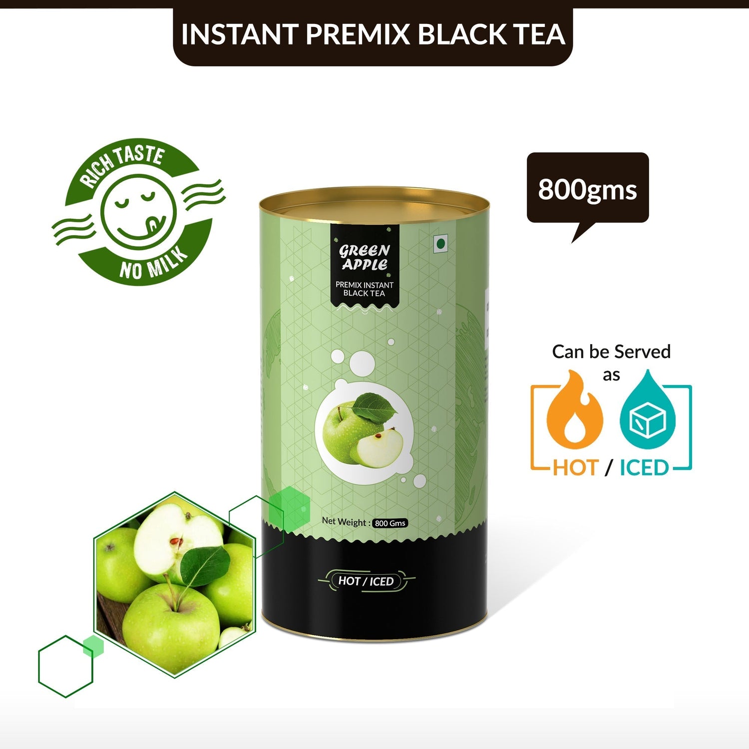 Green Apple Flavored Instant Black Tea