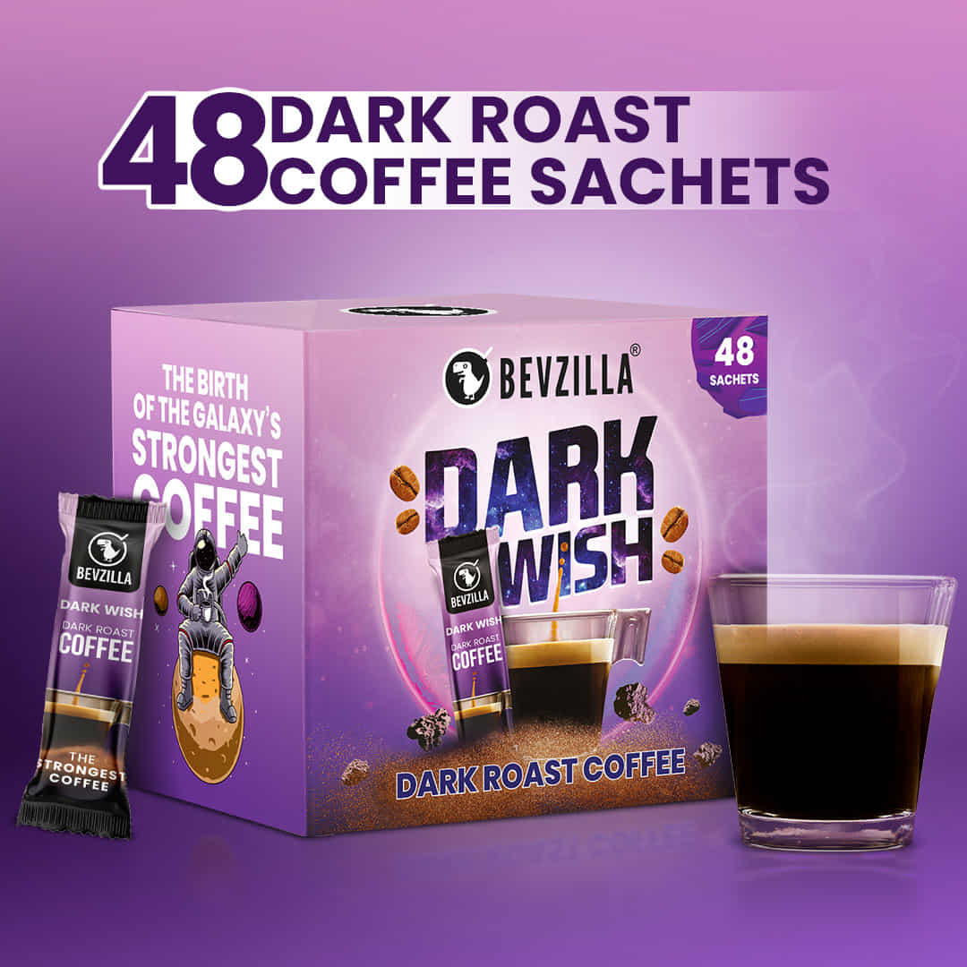 48 Dark Roast Coffee Sachets Box - 5X Stronger