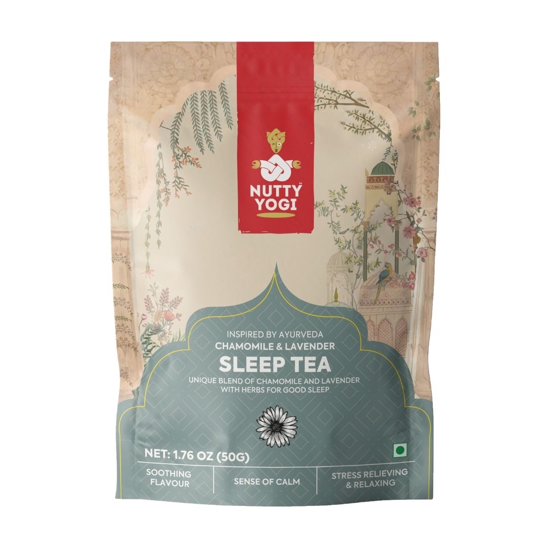 Nutty Yogi Sleep Tea - Green Tea Blend with Chamomile, Lavender, Ashwagandha - 50g