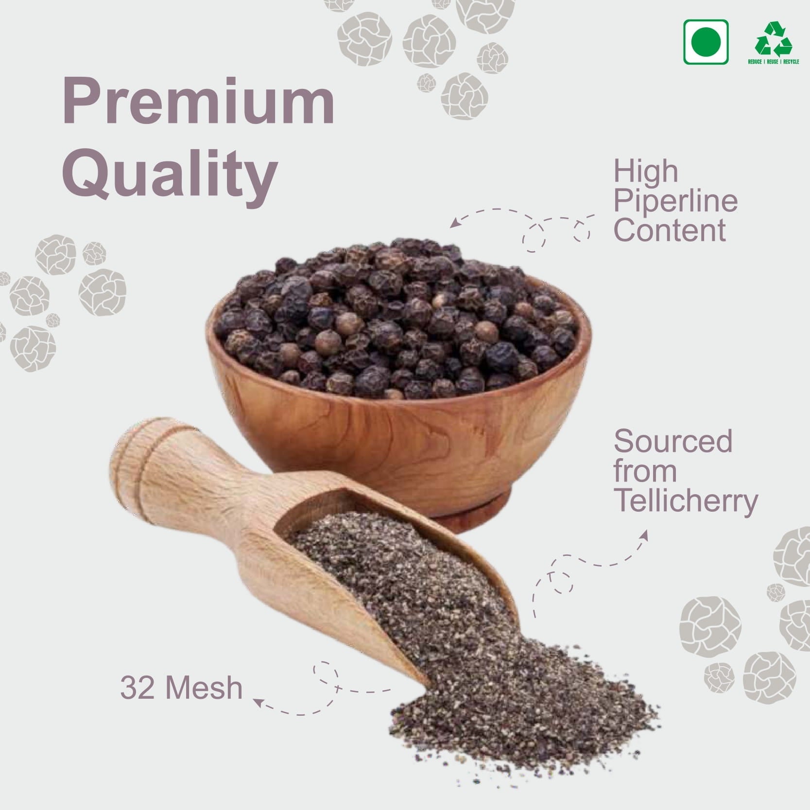The Chef Co Black Pepper Powder - Coarse - 140 gms - Veeha Foods