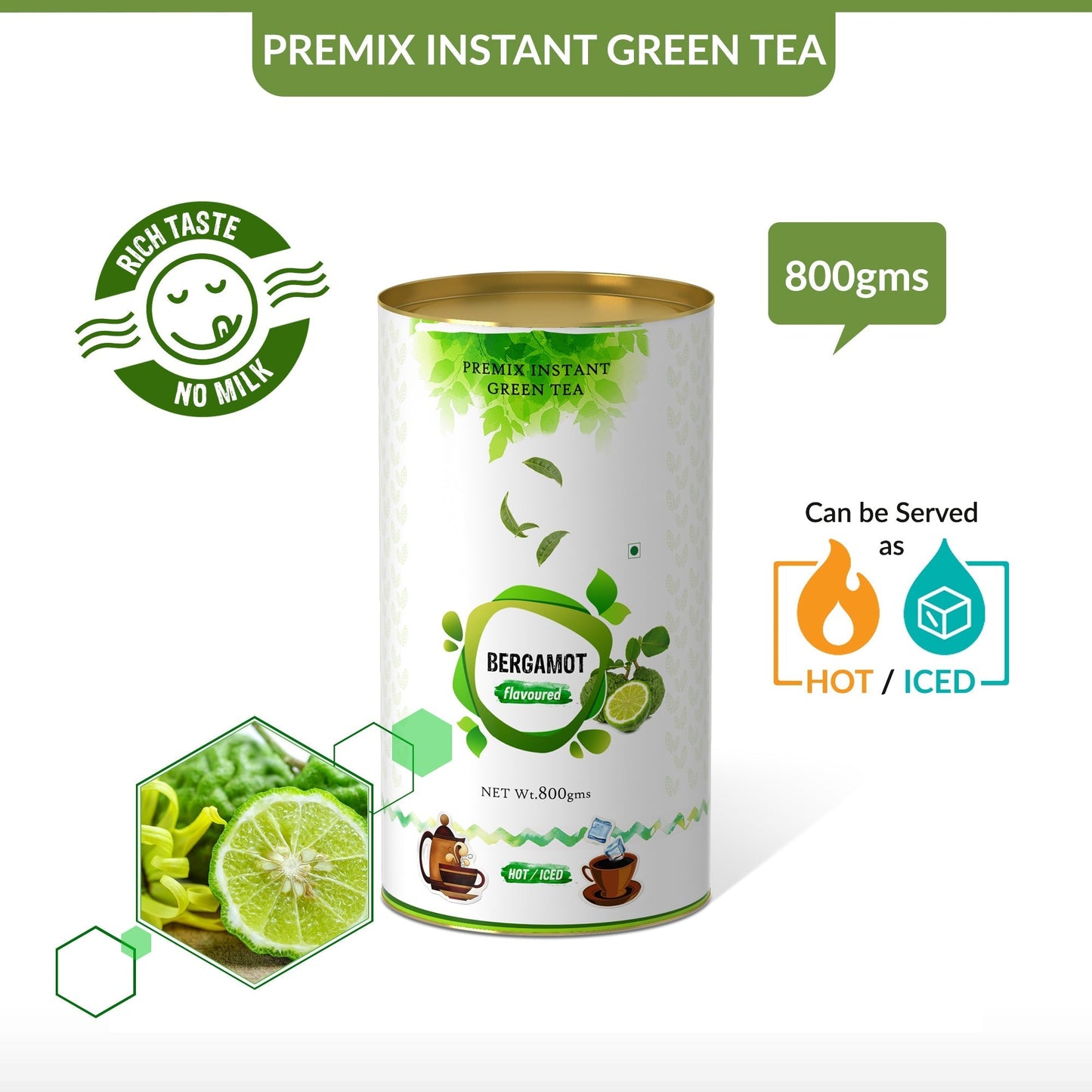 Bergamot Flavored Instant Green Tea