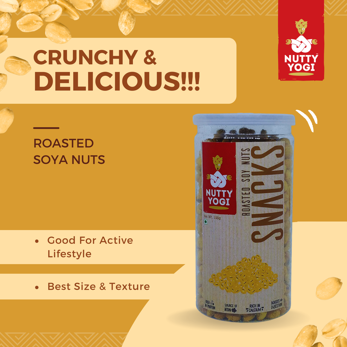 Nutty Yogi Roasted Soy Nuts 100g (pack of 1)