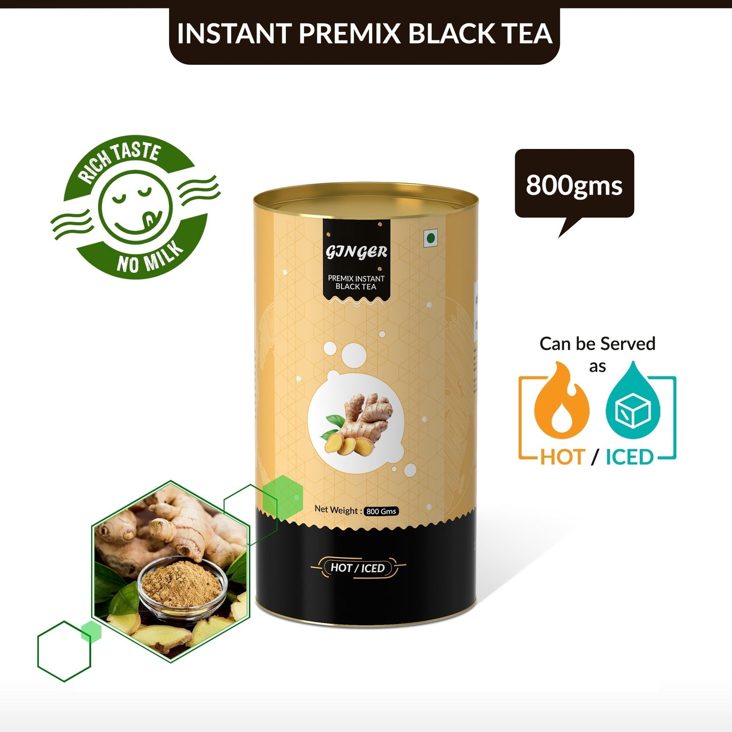 Ginger Flavored Instant Black Tea