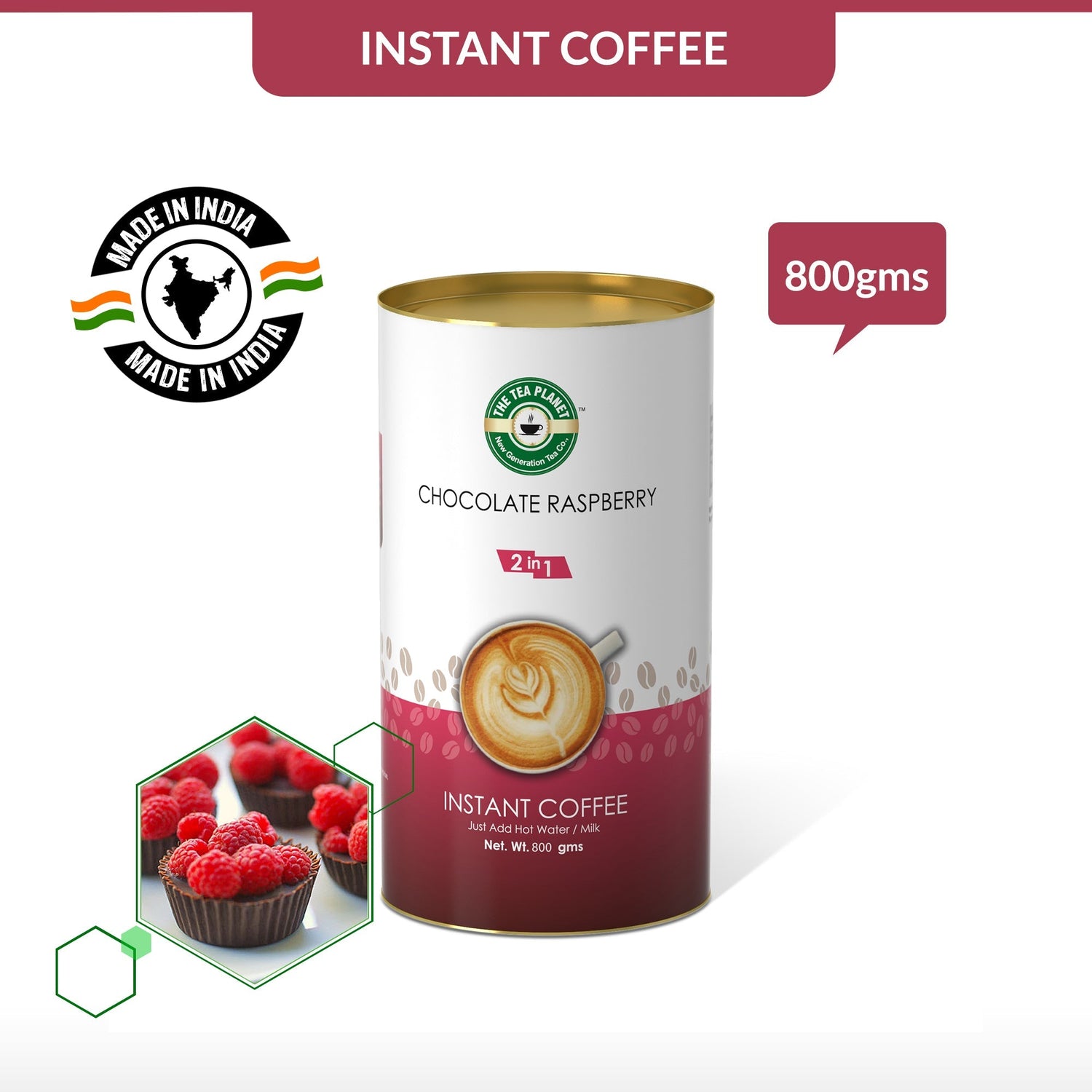 Chocolate Raspberry Instant Coffee Premix (2 in 1) - 250 gms