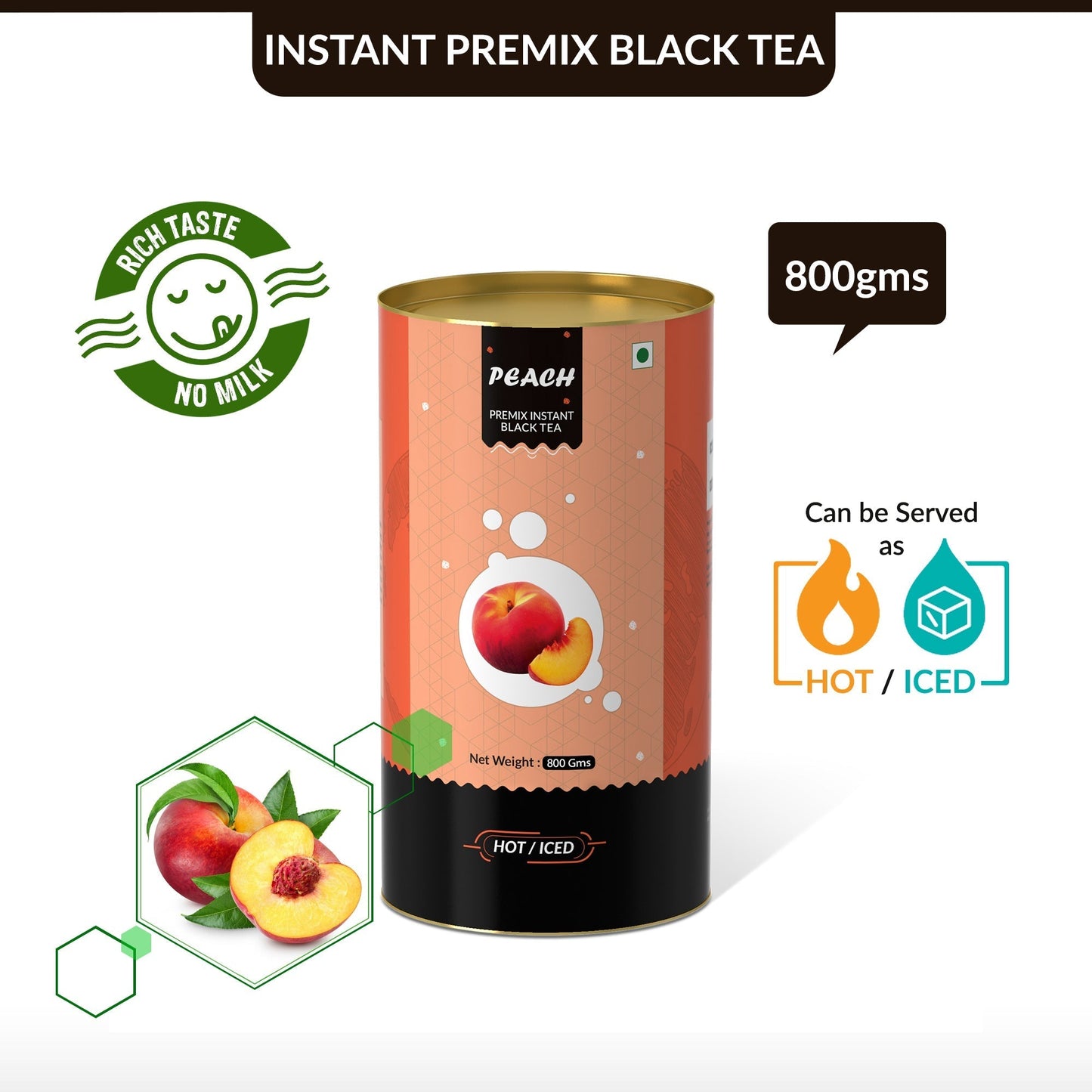 Peach Flavored Instant Black Tea