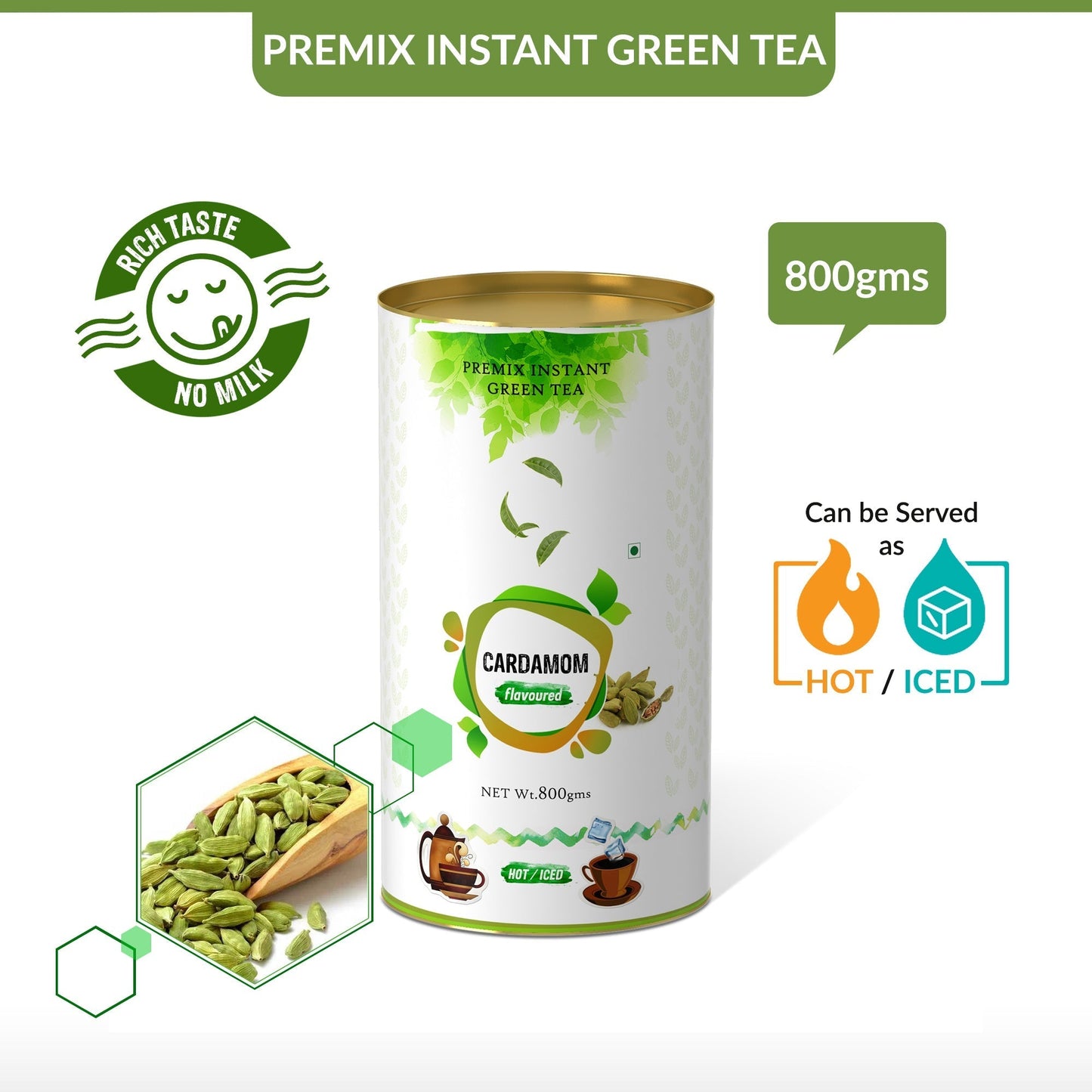 Cardamom Flavored Instant Green Tea