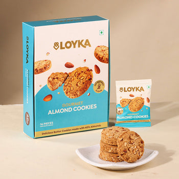 Almond Cookies (No Maida) 16 Pcs Box