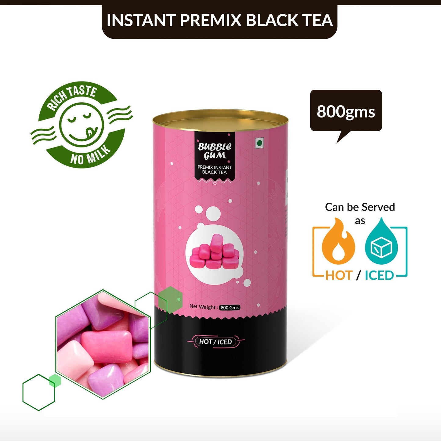 Bubblegum Flavored Instant Black Tea