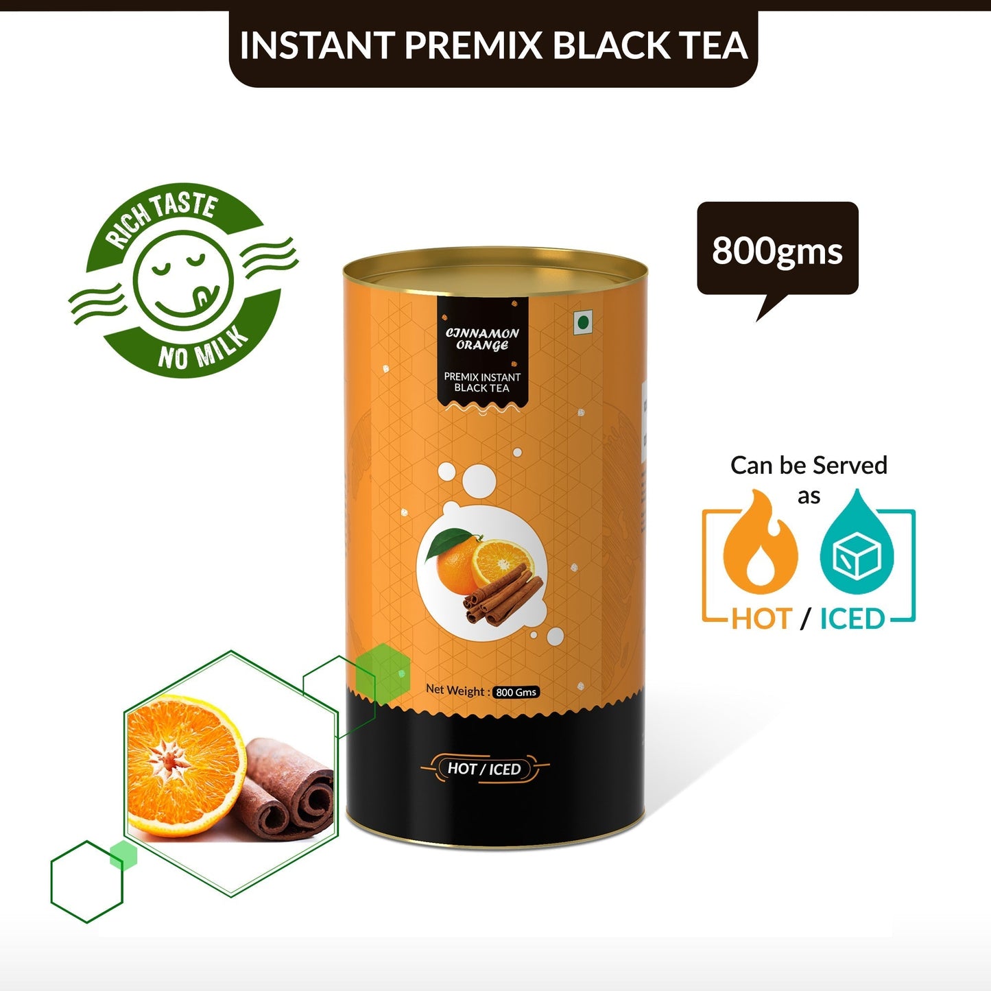 Cinnamon Orange Flavored Instant Black Tea