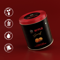 4700BC x Netflix, Gourmet, Cheese & Caramel Popcorn, Large Tin, 200g