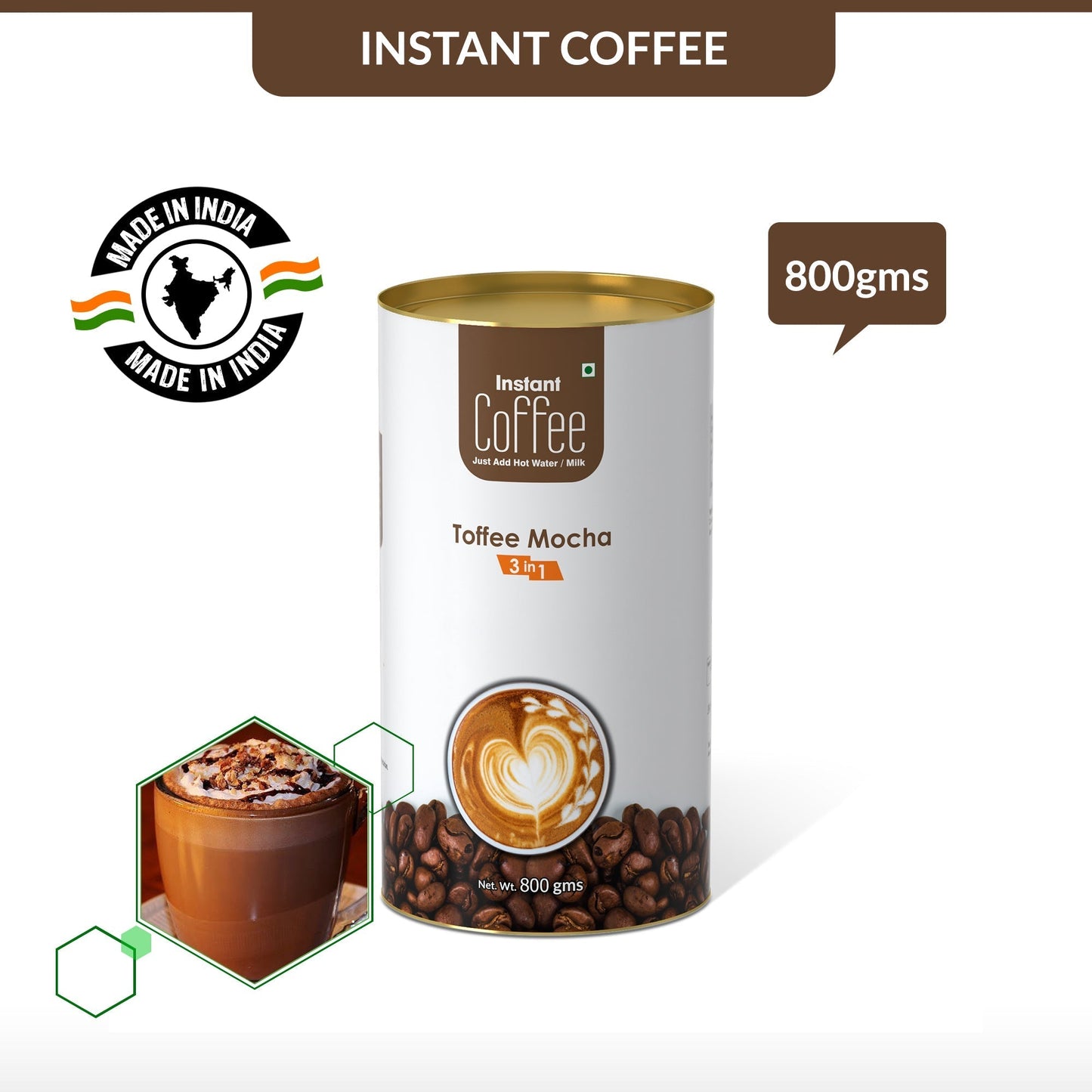 Toffee Mocha Instant Coffee Premix (3 in 1)