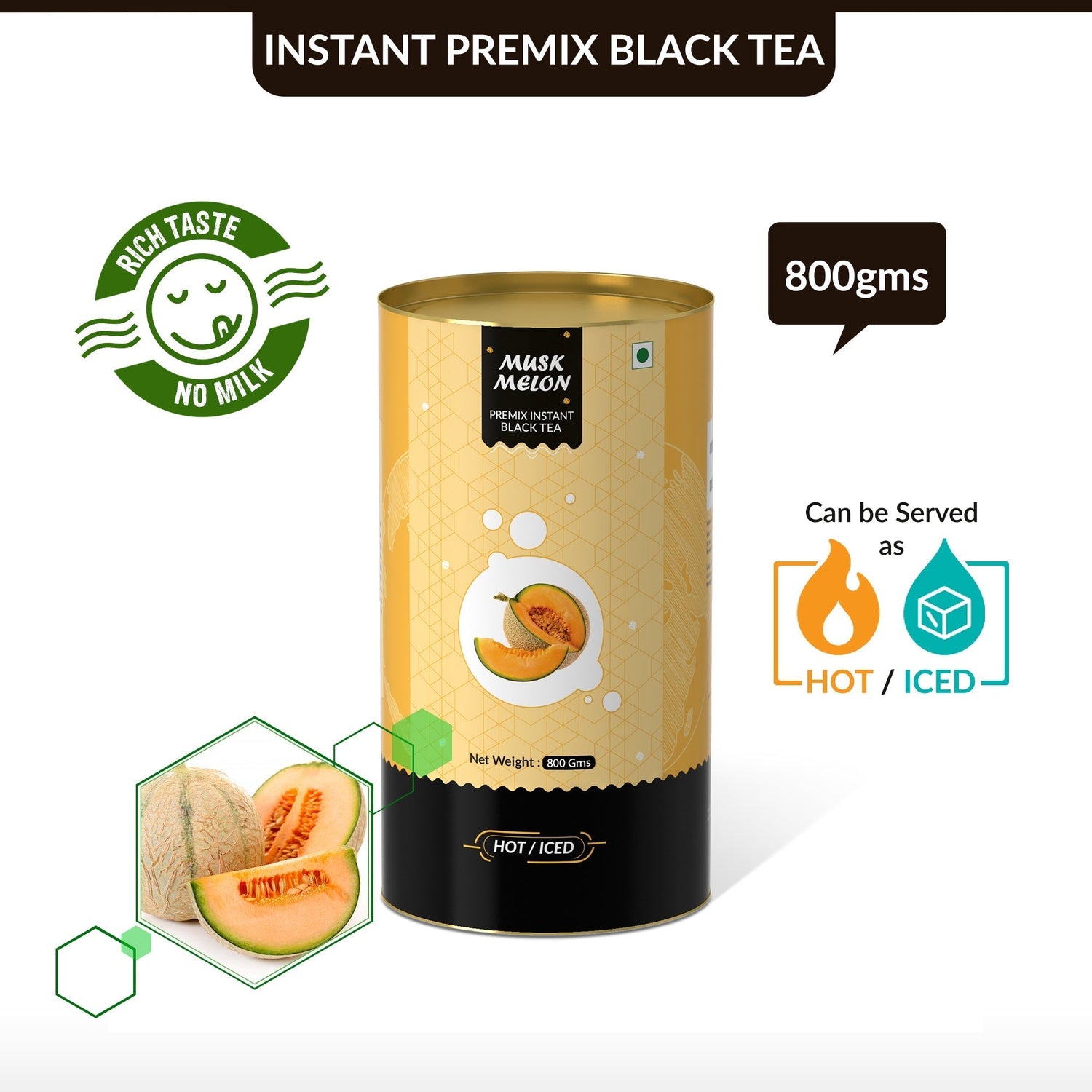 Muskmelon Flavored Instant Black Tea