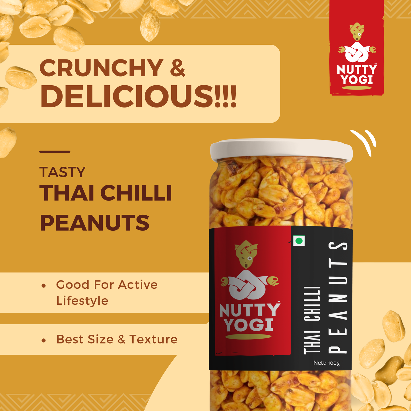 Nutty Yogi Thai Chilli Peanuts 100g