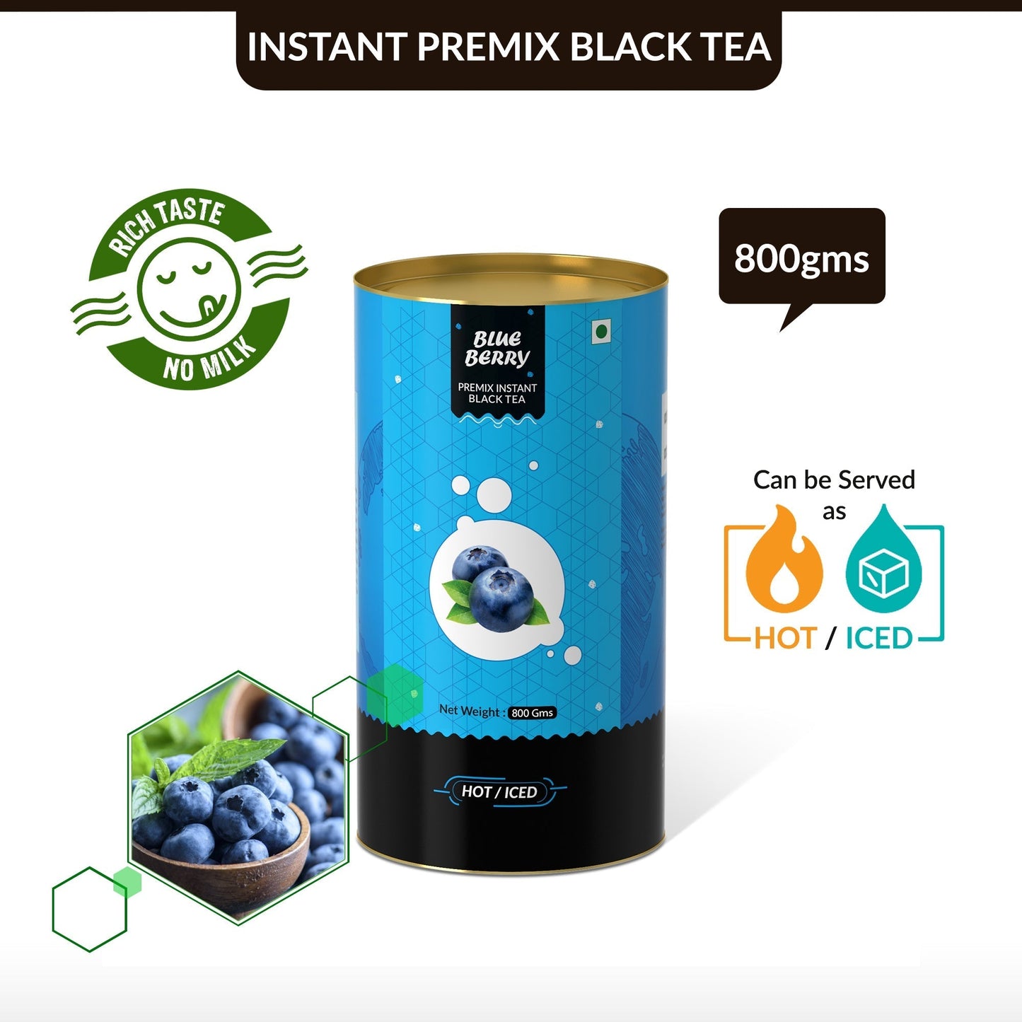 Blueberry Flavored Instant Black Tea