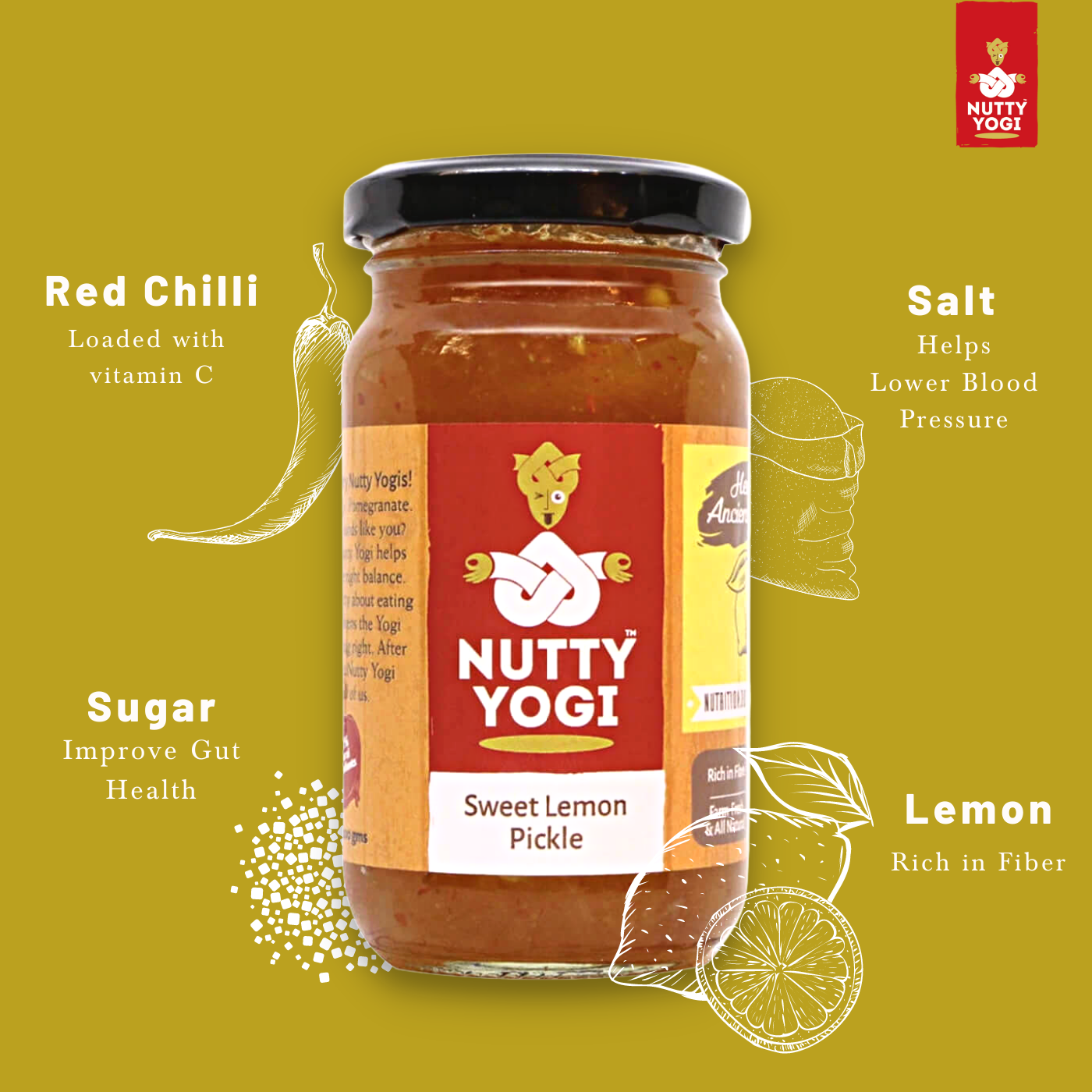 Nutty Yogi Sweet Lemon Pickle 200g