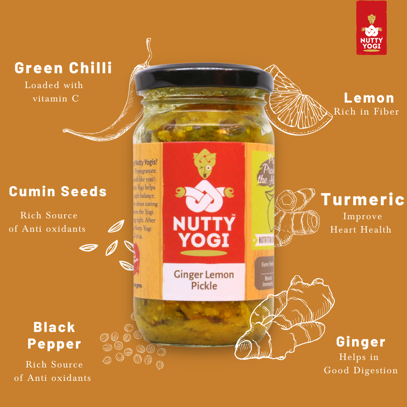 Nutty Yogi Ginger Lemon Pickle 200g