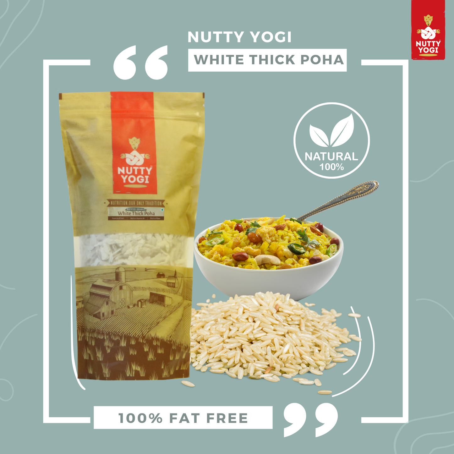 Nutty Yogi Organic White Thick Poha