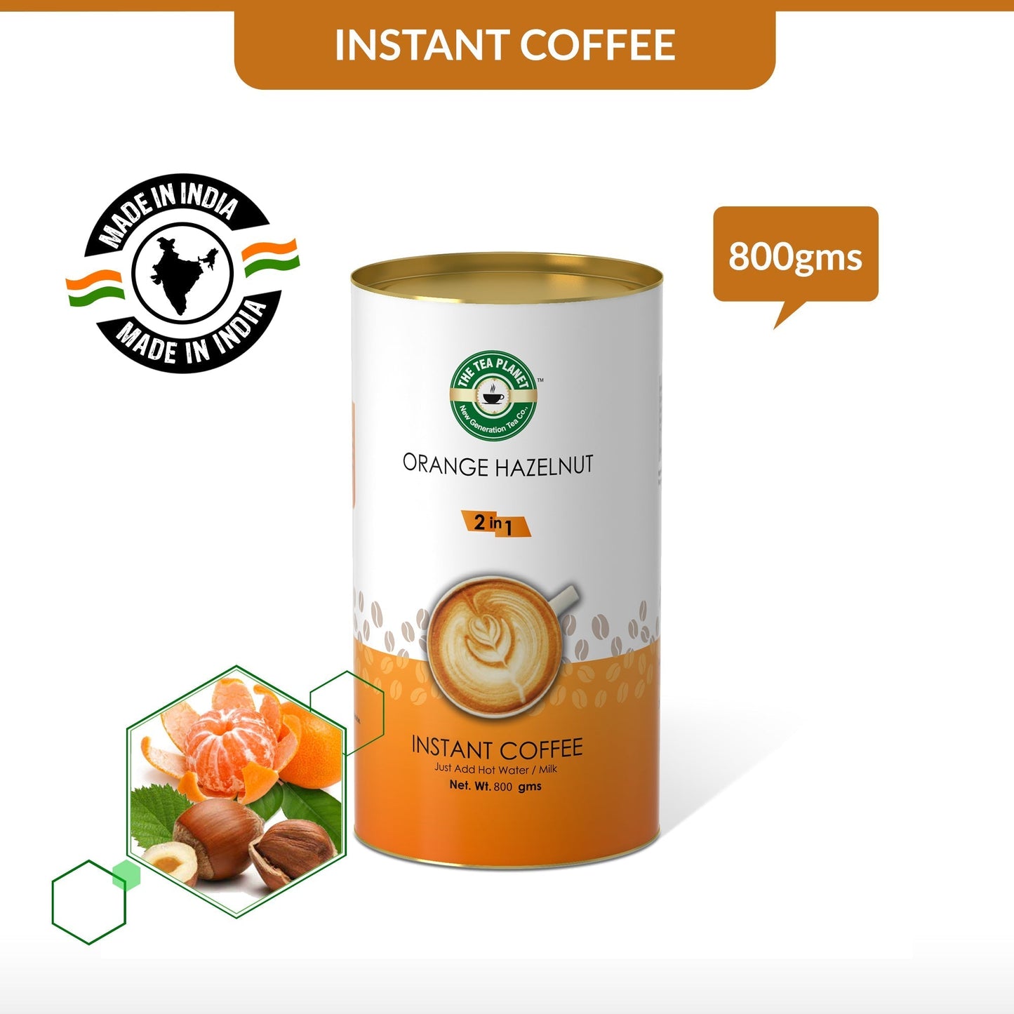 Orange Hazelnut Instant Coffee Premix (2 in 1)