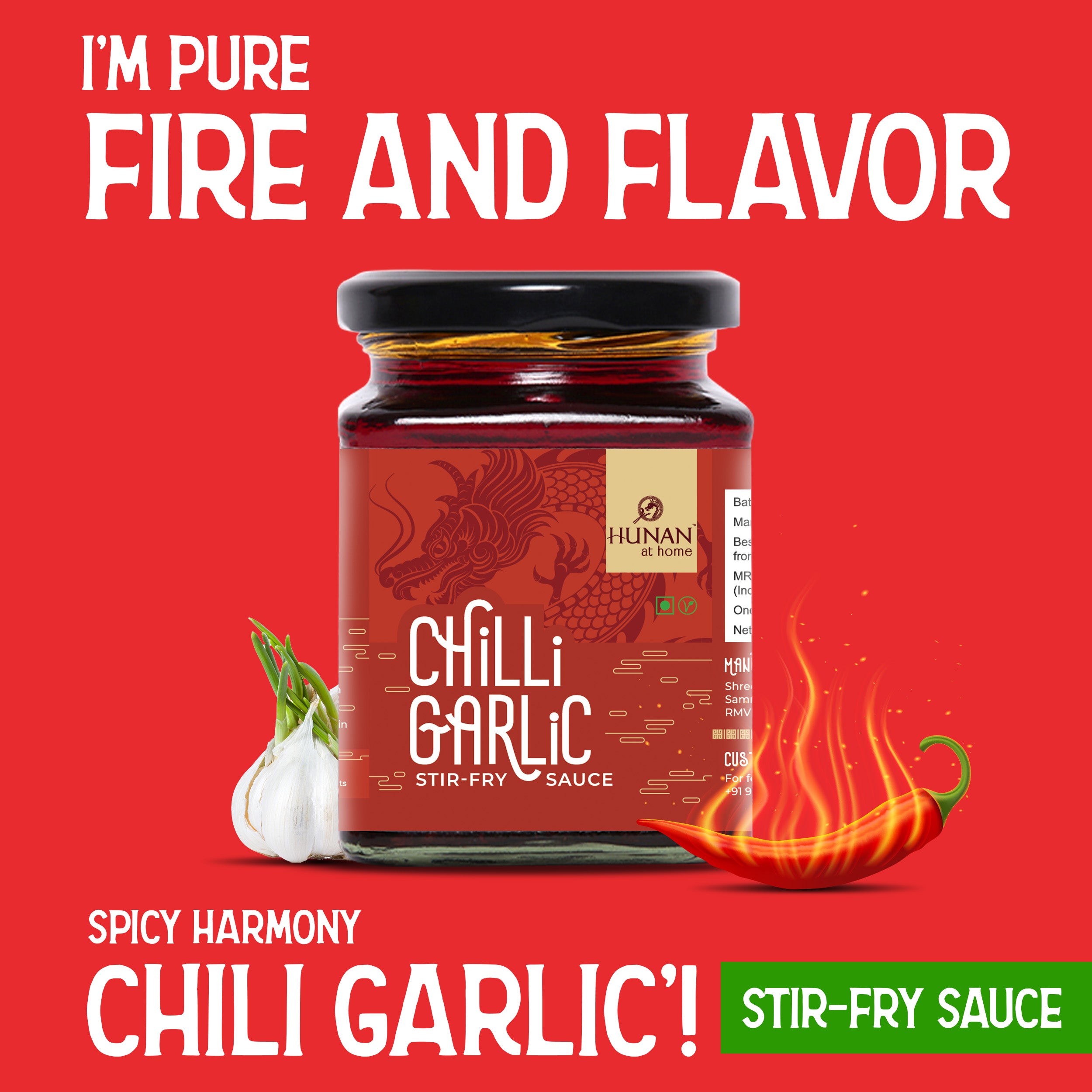 Hunan Spicy Harmony: Hunan Chili Garlic Sauce - 250 gms - Veeha Foods