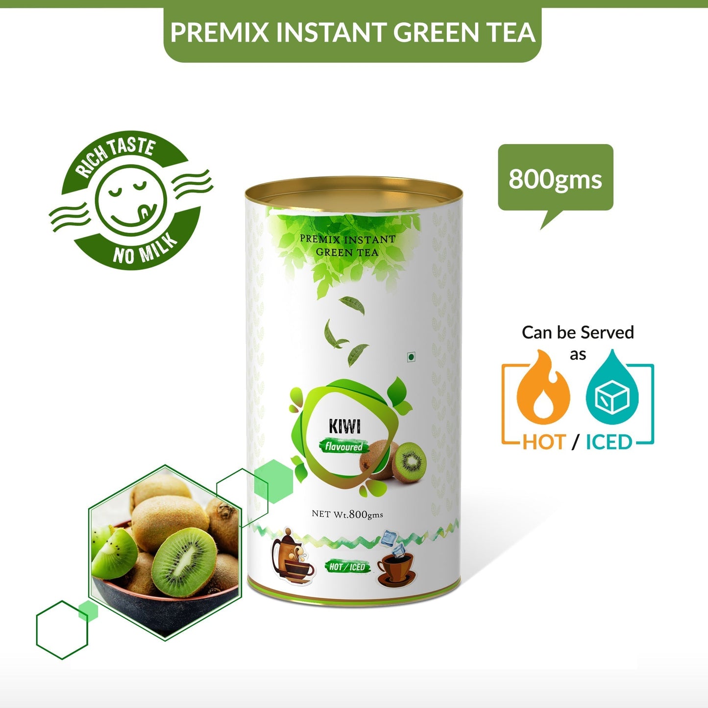 Kiwi Flavored Instant Green Tea