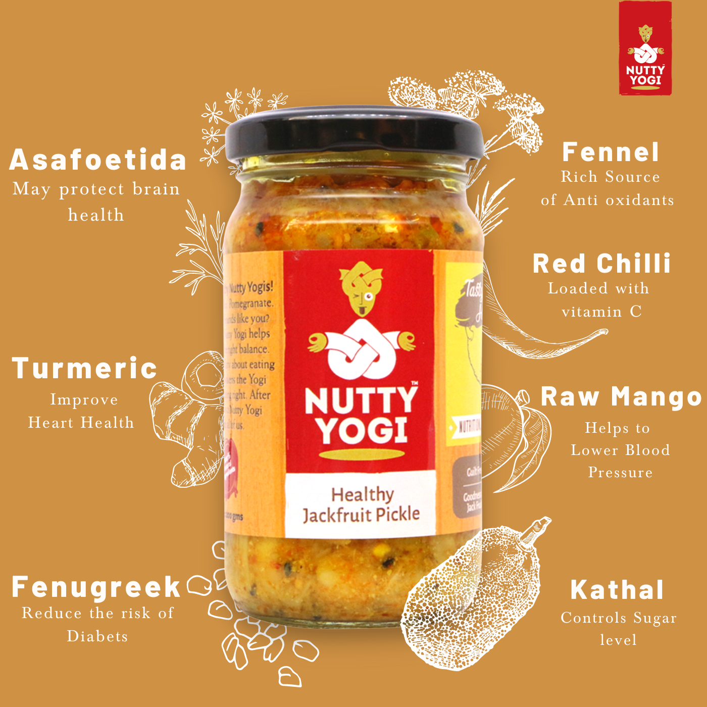 Nutty Yogi Healthy Jackfruit Pickle 200g