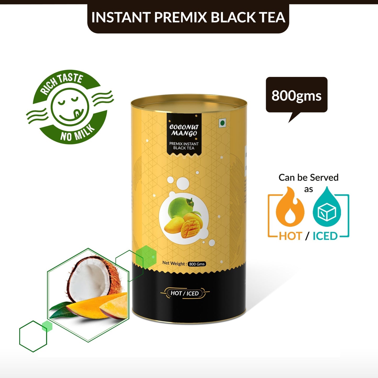 Coconut Mango Flavored Instant Black Tea