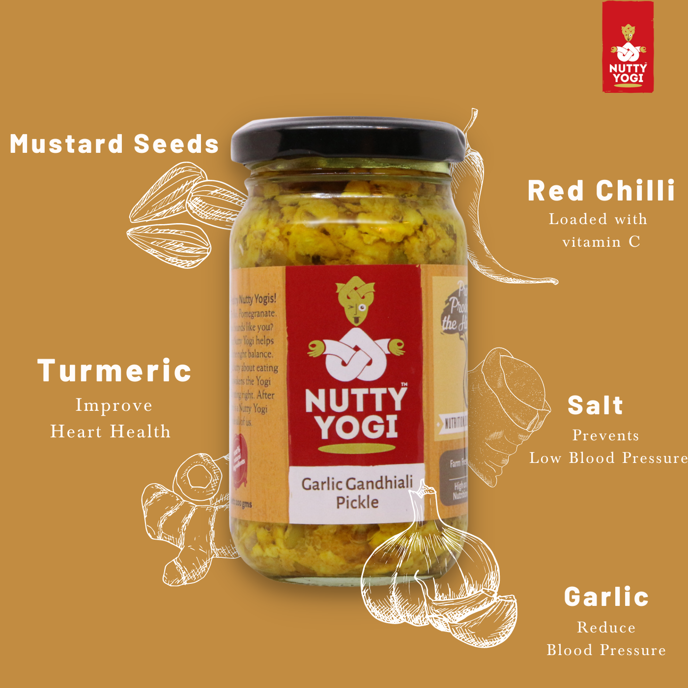 Nutty Yogi Garlic Gandhiali Pickle 200g