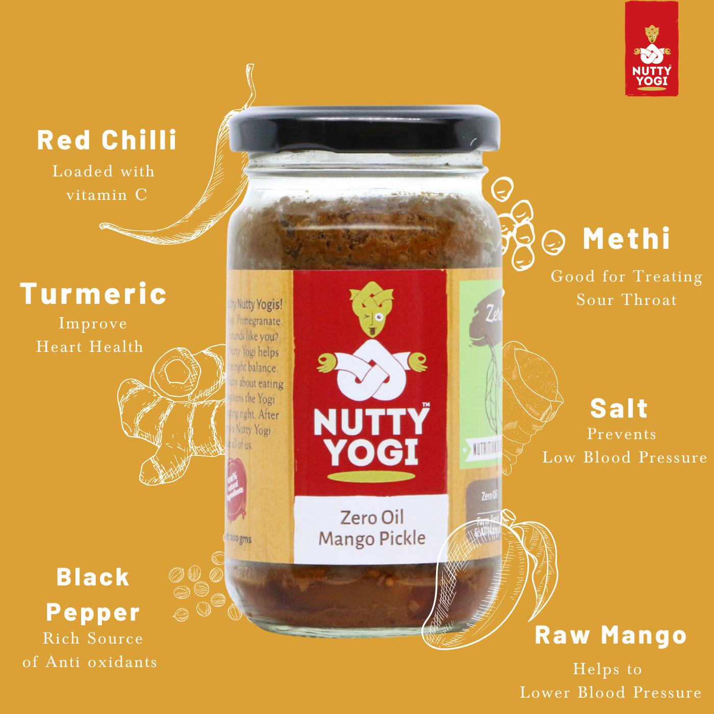 Nutty Yogi Zero Oil Mango Pickle 200g