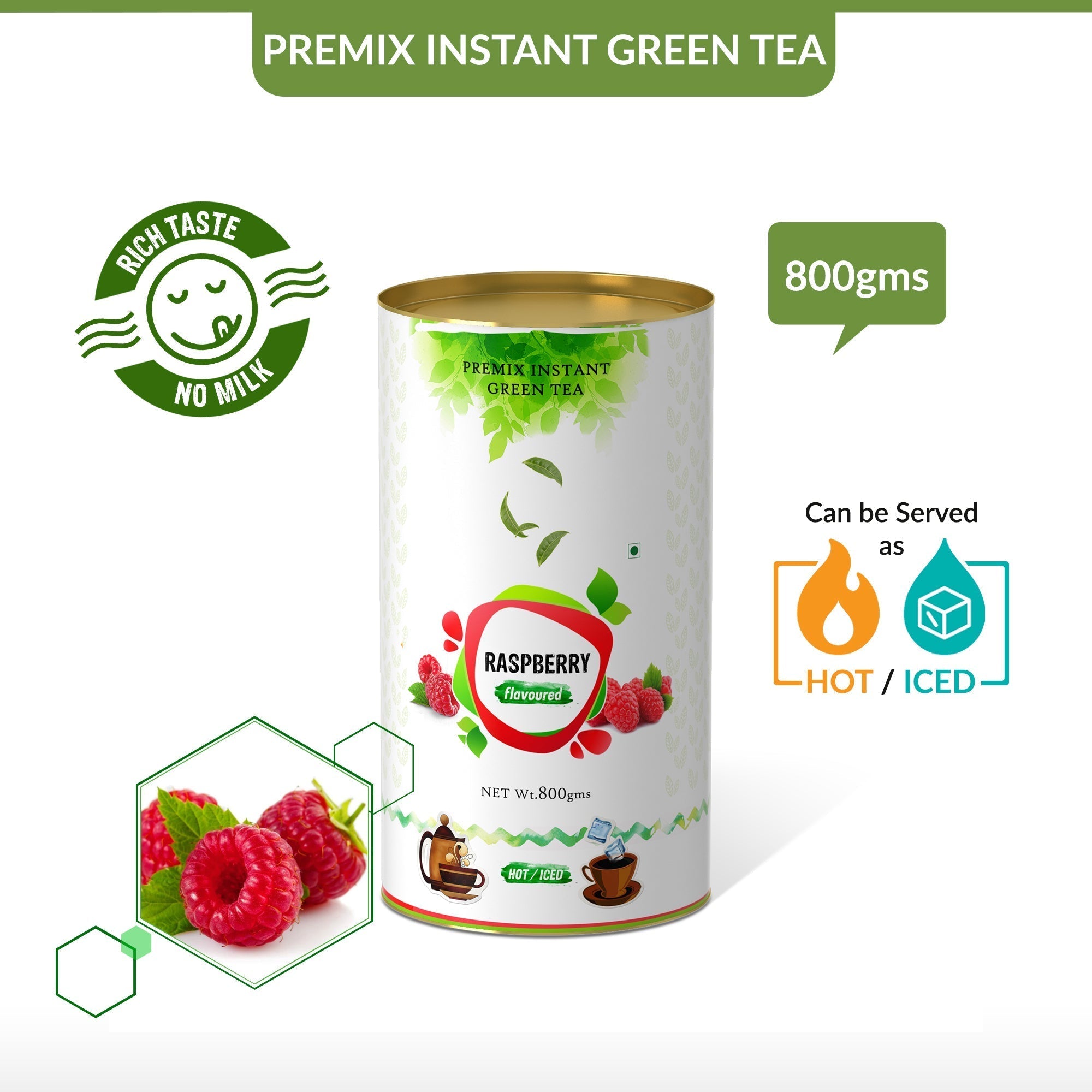 Raspberry Flavored Instant Green Tea