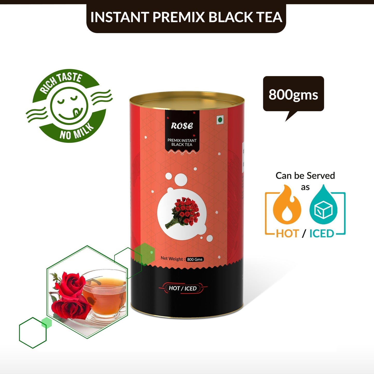 Rose Flavored Instant Black Tea