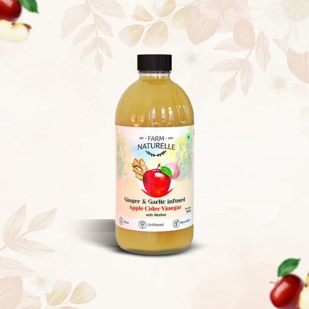 Organic Apple Cider Vinegar with Mother and Infused Ginger & Garlic