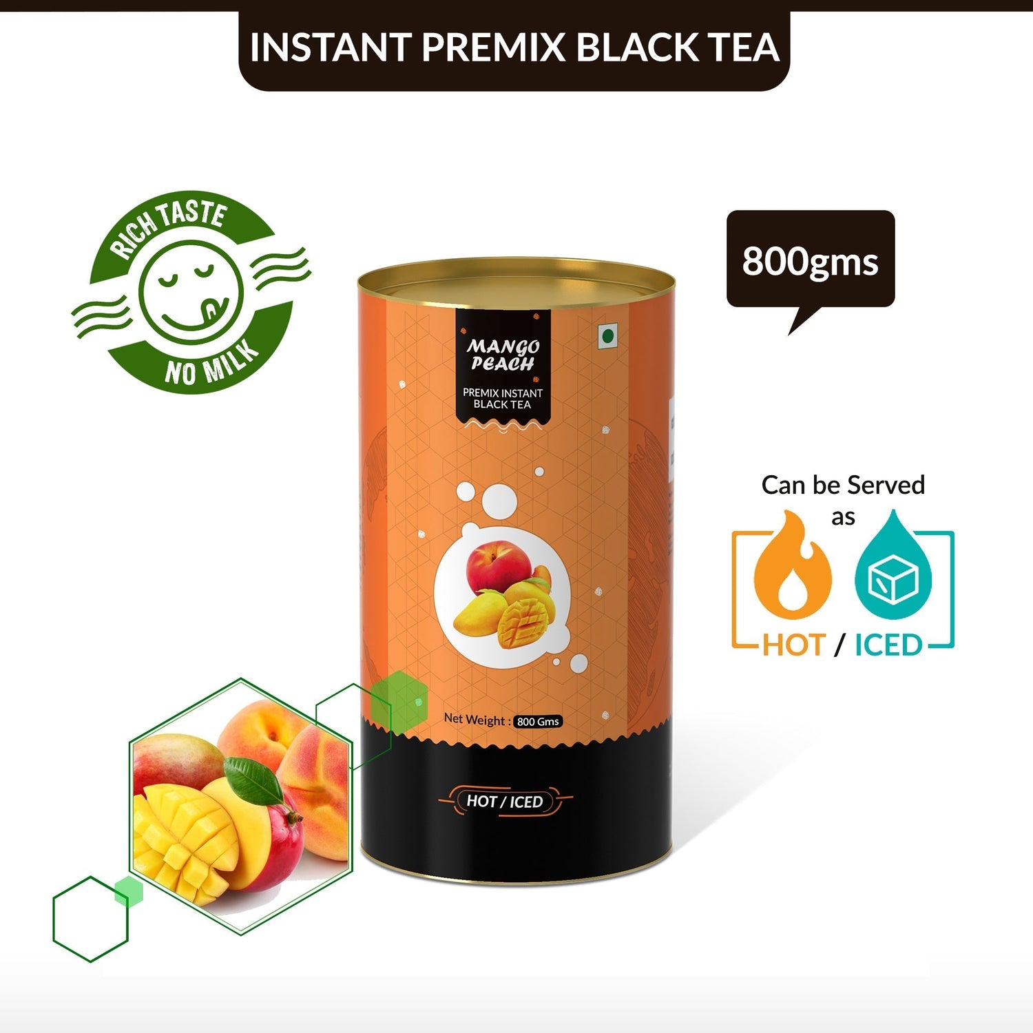 Mango & Peach Flavored Instant Black Tea