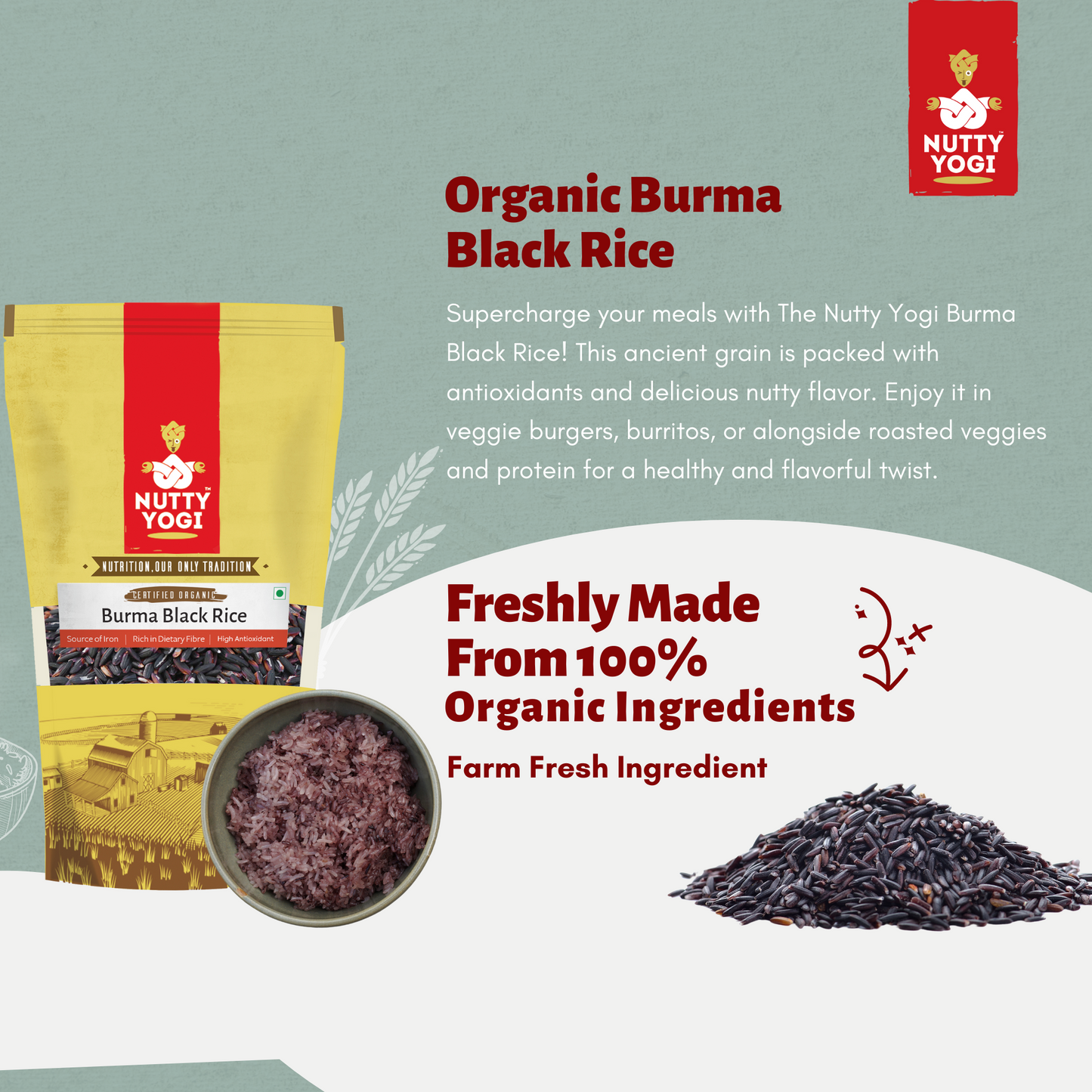 Nutty Yogi Organic Burma Black Rice 400g