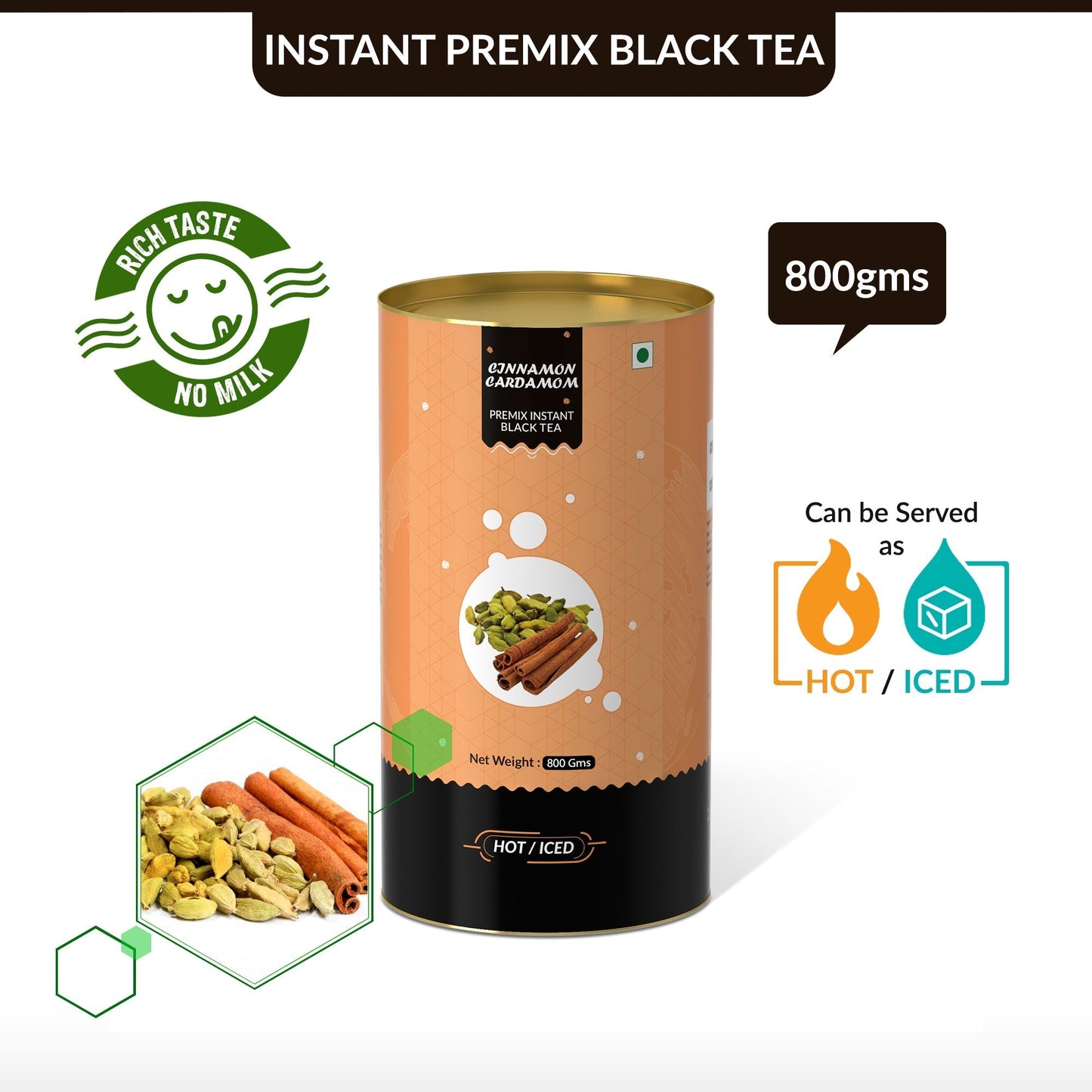 Cinnamon Cardamom Flavored Instant Black Tea